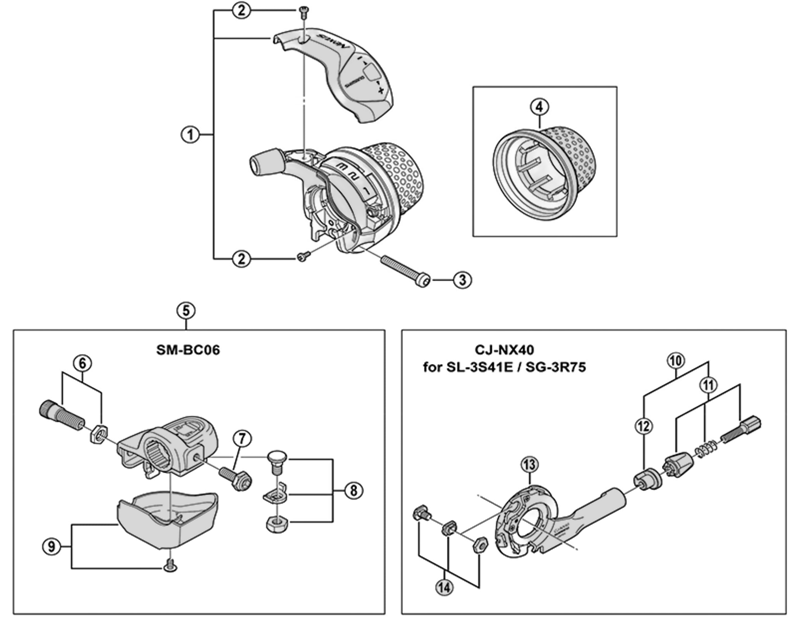 Balfes Bikes Shimano NExus SL-3S42E Long grip | Free postage over £30, £10 off first order, price match & 0% finance.