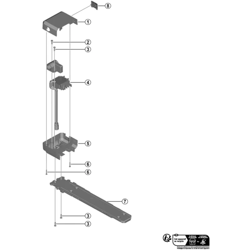 Shimano BM-E6000 upper case assembly A in black-2