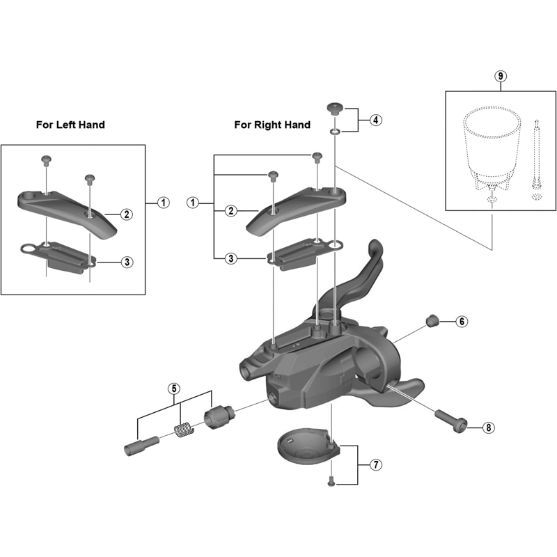 Balfes Bikes Shimano SHimano Acera ST-M3050 left hand lid unit | Free postage over £30, £10 off first order, price match & 0% finance.