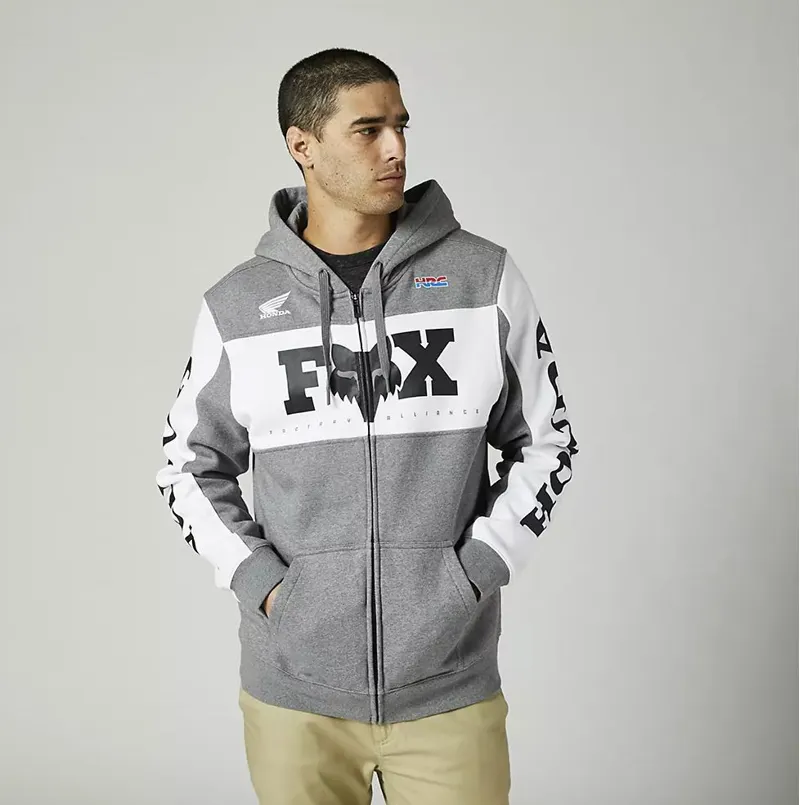 Fox Racing Honda Zip Fleece in Heather Graphite
