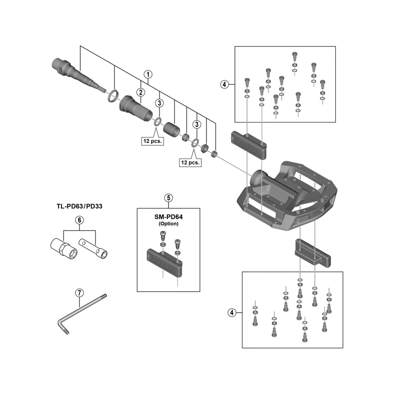 Balfes Bikes Shimano PD-GR500 pedal axle assembly | Free postage over £30, £10 off first order, price match & 0% finance.
