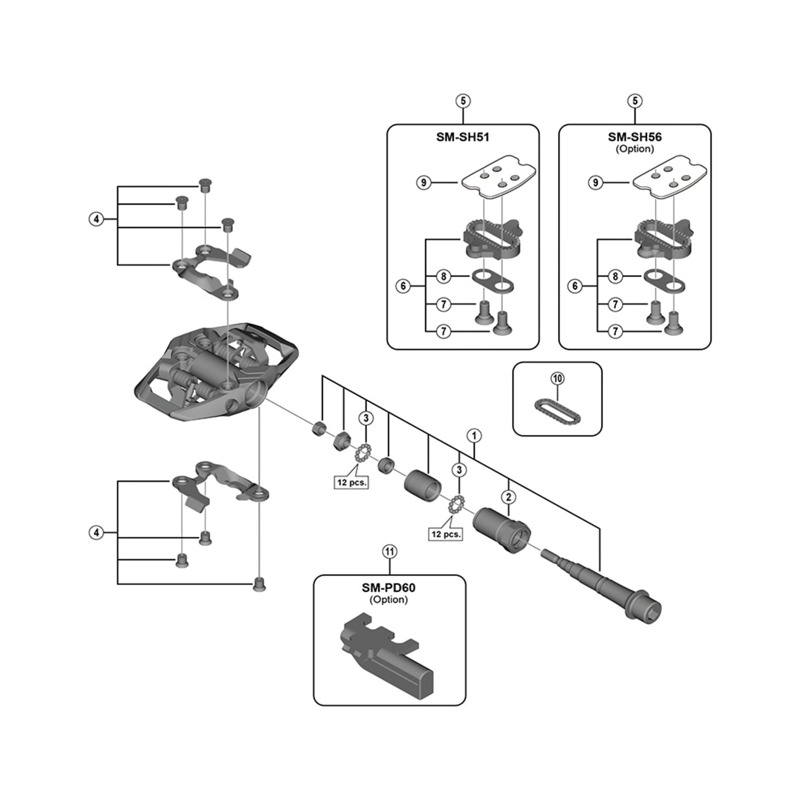 Balfes Bikes Shimano PD-MX70 pedal axle assembly | Free postage over £30, £10 off first order, price match & 0% finance.