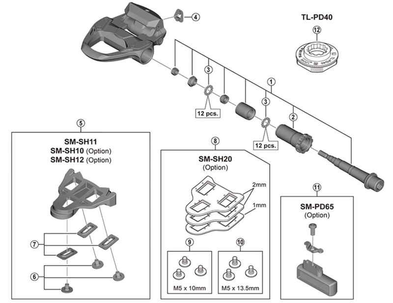 Balfes Bikes Shimano 105 PD-R7000 pedal axle assembly | Free postage over £30, £10 off first order, price match & 0% finance.