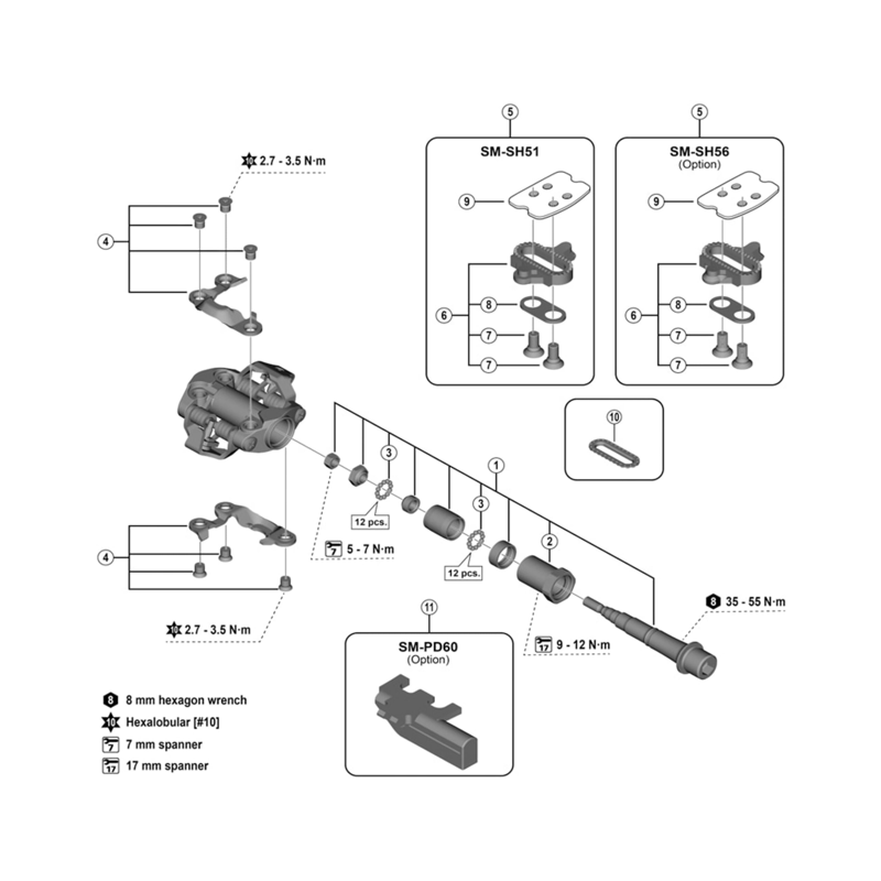 Balfes Bikes Shimano SHimano Ultegra PD-ES600 body cover fixing bolts | Free postage over £30, £10 off first order, price match & 0% finance.
