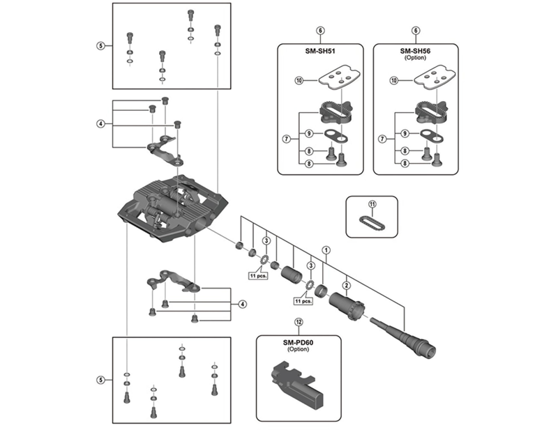Balfes Bikes Shimano saint PD-M821 Pedal axle assembly | Free postage over £30, £10 off first order, price match & 0% finance.