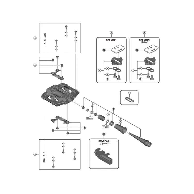 Balfes Bikes Shimano saint PD-M821 Pedal axle assembly | Free postage over £30, £10 off first order, price match & 0% finance.