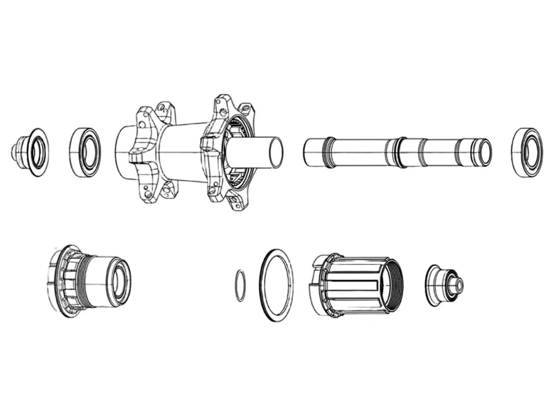 Zipp Zr1 Sl Rear Wheel Bearing Kit 61803/61903 with Assembled Axle
