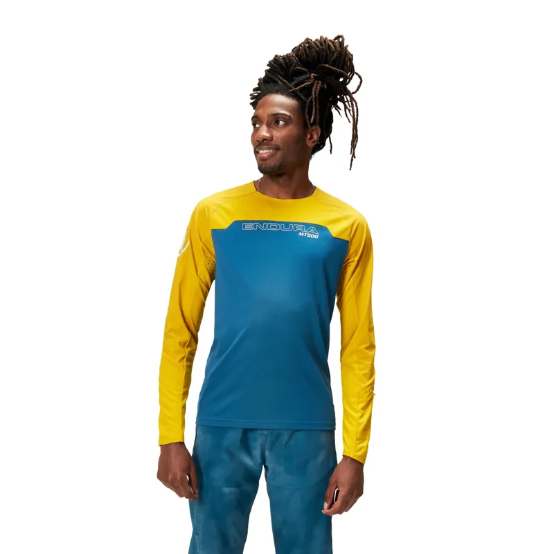 Endura MT500 Burner Long Sleeve Jersey in Blue steel-2