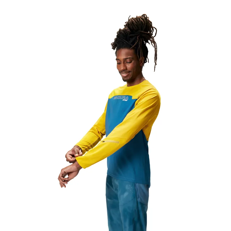 Endura MT500 Burner Long Sleeve Jersey in Blue steel-3