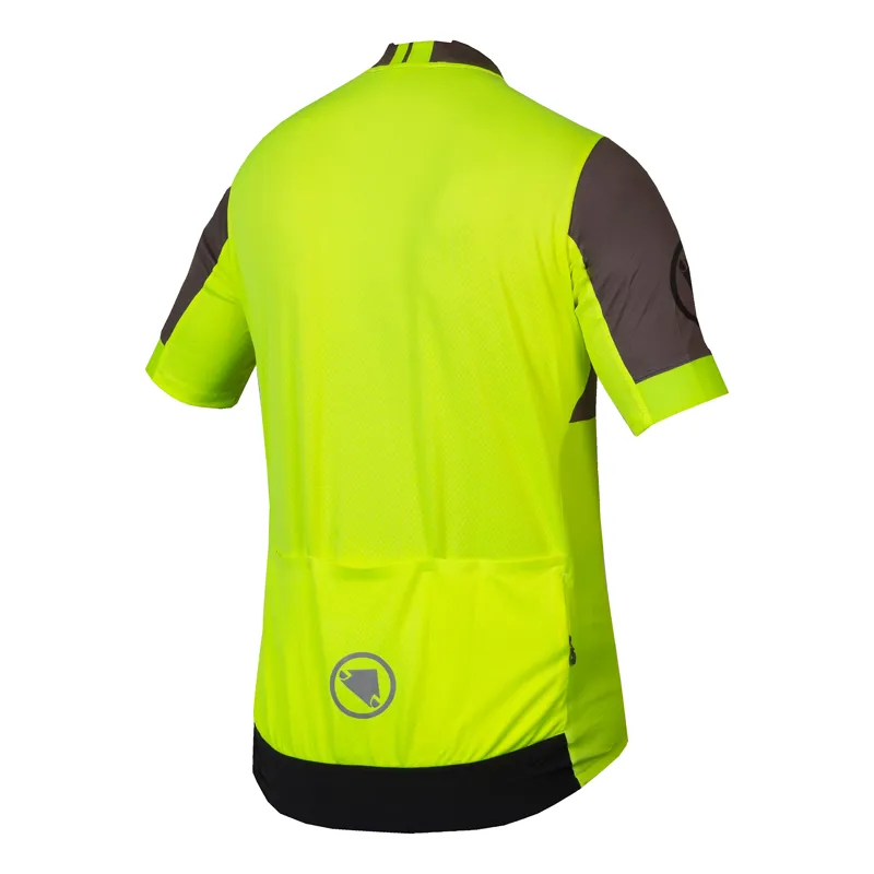 Endura FS260 Print Short Sleeve Jersey in Hi-Viz Yellow-1