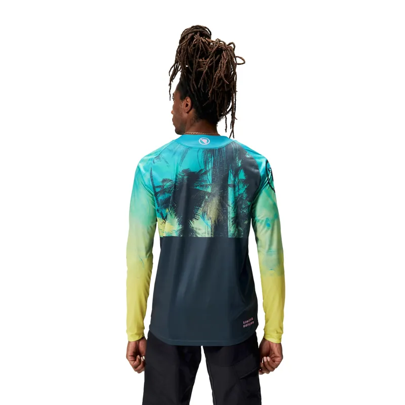 Endura Tropical Long Sleeve Print LTD Jersey in Atlantic Blue-4