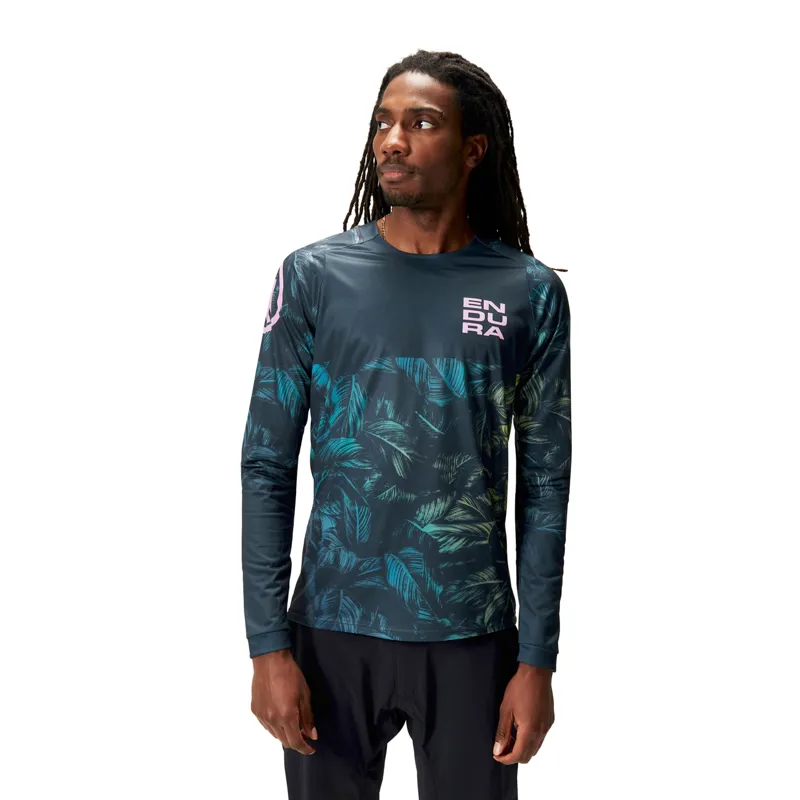 Endura Tropical Long Sleeve Print LTD Jersey in Grey-2