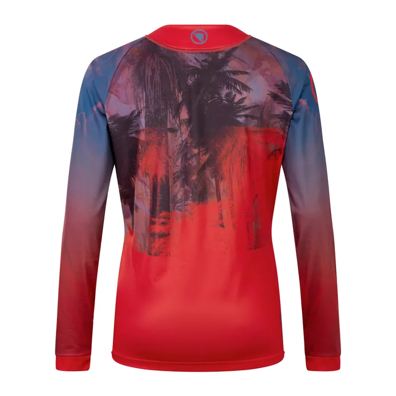 Endura Women's Tropical Long Sleeve Tee LTD in Pomegranate-1