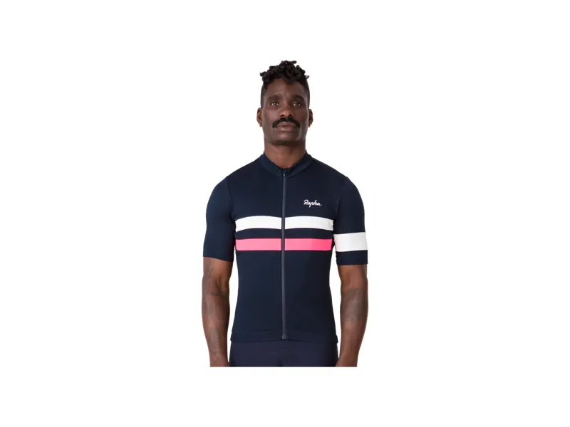 Rapha Brevet Cycling Short Sleeve Jersey in Navy