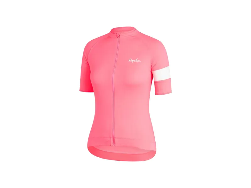 Rapha Women's Core Cycling Short Sleeve Jersey in Visibility Pink-1