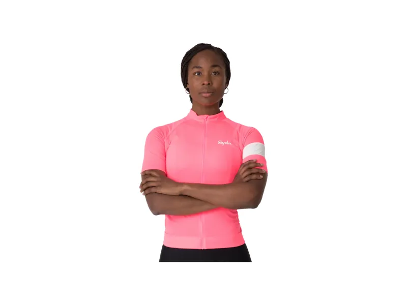 Rapha Women's Core Lightweight Cycling Short Sleeve Jersey in Visibility Pink