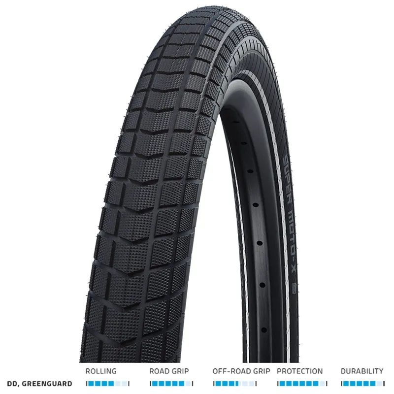 Schwalbe Super Moto-X GreenGuard 20x2.40in Tyre in Black/Reflex-1