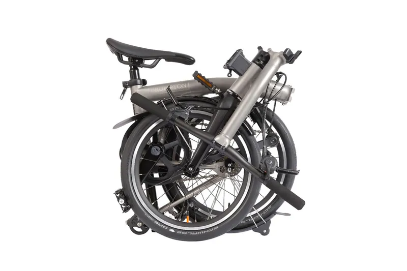 Brompton T Line Explore 12 Speed Folding Bike 2025 in Blasted Titanium - Low-2