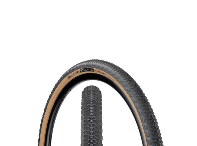 Teravail Cannonball 700c Tubeless Ready Folding Gravel/Race Light and Supple 60Tpi Casing in Black/Tan