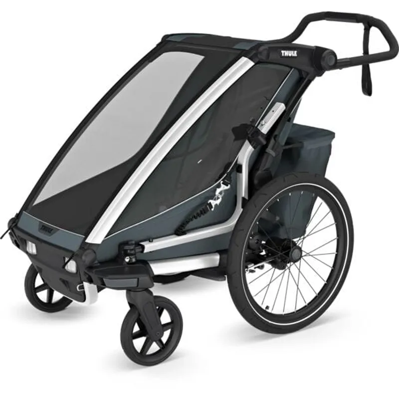Thule Chariot Cross 2 Single Child Carrier with Cycling and Strolling Kit in Dark Slate-1