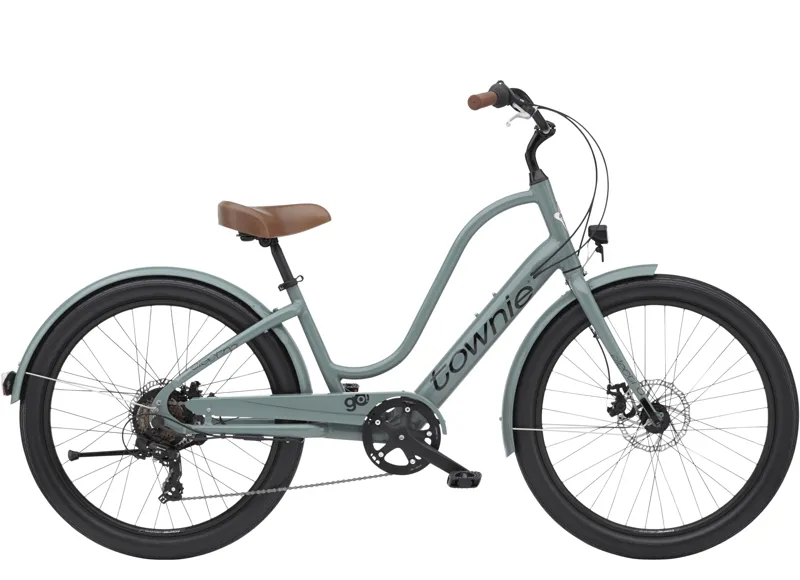 EX DISPLAY Electra Townie Go! 7D EQ Step Thru Electric Hybrid Bike Medium 2023 in Grey-1