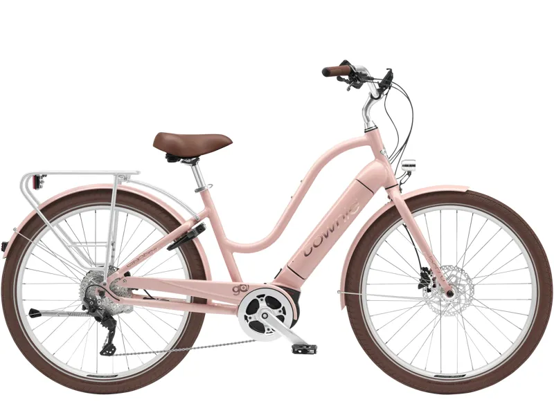 Electra Townie Path Go 10D Step Through Electric Hybrid Bike 2025 in Rose Quartz Medium