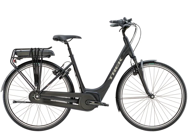 Trek LM2+ Lowstep Electric Hybrid Bike in Black Small-1