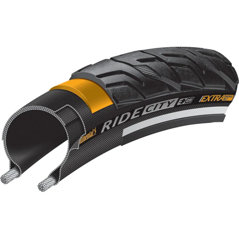 Continental RIDECity 26x1.75 Tyre in Black Reflective -1