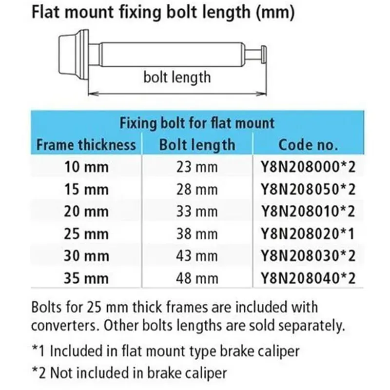 Shimano Flat Mount Calliper to Flat Mount Frame Fixing Bolt C for 35mm Frame 48mm Bolt-1