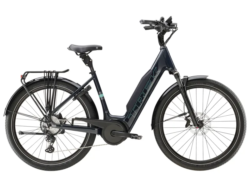 Trek Verve+ 5 Lowstep 725Wh Electric Hybrid Bike 2025 in Nautical Navy