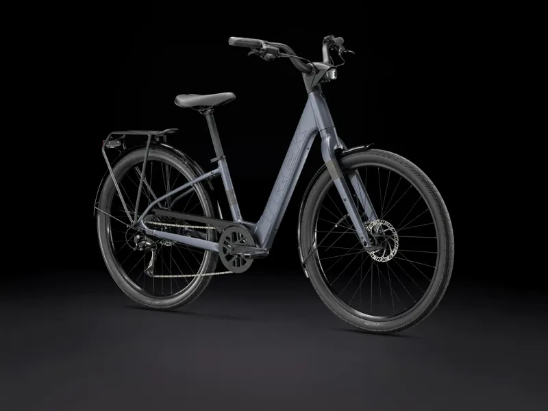 Trek Verve+ 1 Lowstep LT Electric Hybrid Bike 2026 in Galactic Grey-1