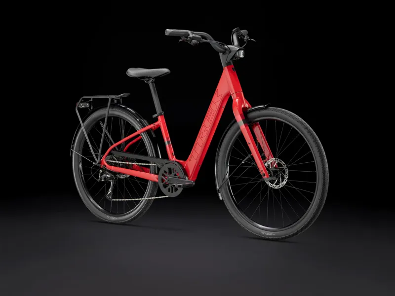 Trek Verve+ 1 Lowstep LT Electric Hybrid Bike 2026 in Viper Red-1