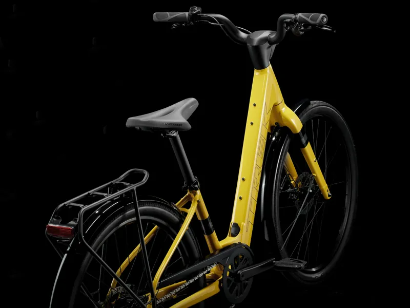 Trek Verve+ 1 Lowstep LT Electric Hybrid Bike 2025 in Baja Yellow-2