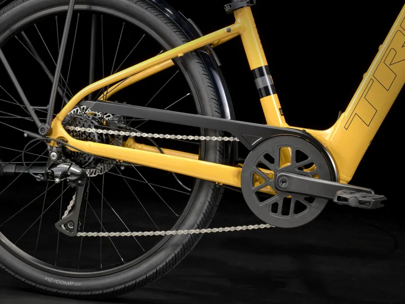 Trek Verve+ 1 Lowstep LT Electric Hybrid Bike 2025 in Baja Yellow-10