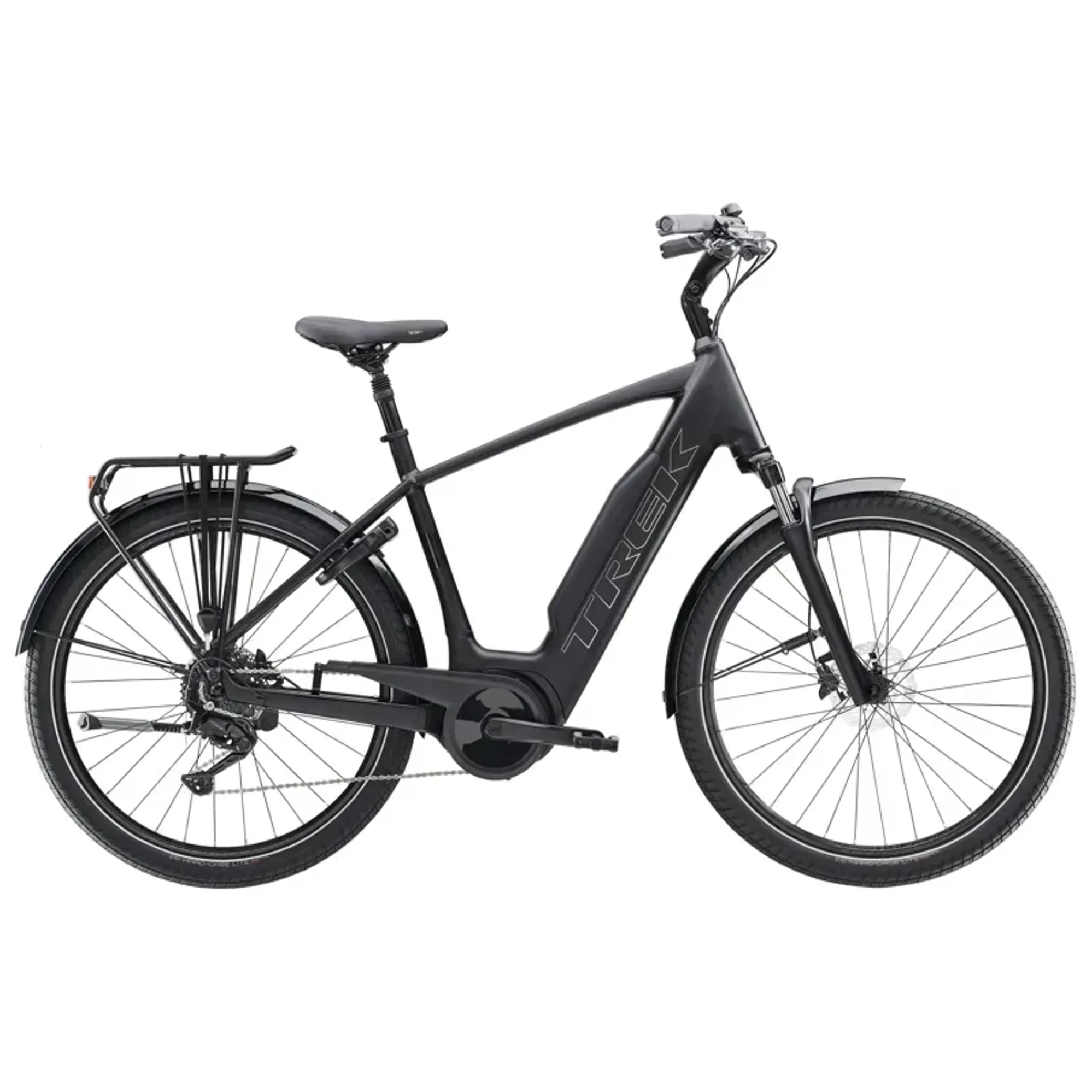 Trek Verve+ 800Wh Electric Hybrid Bike 2026 in Matte Trek Black