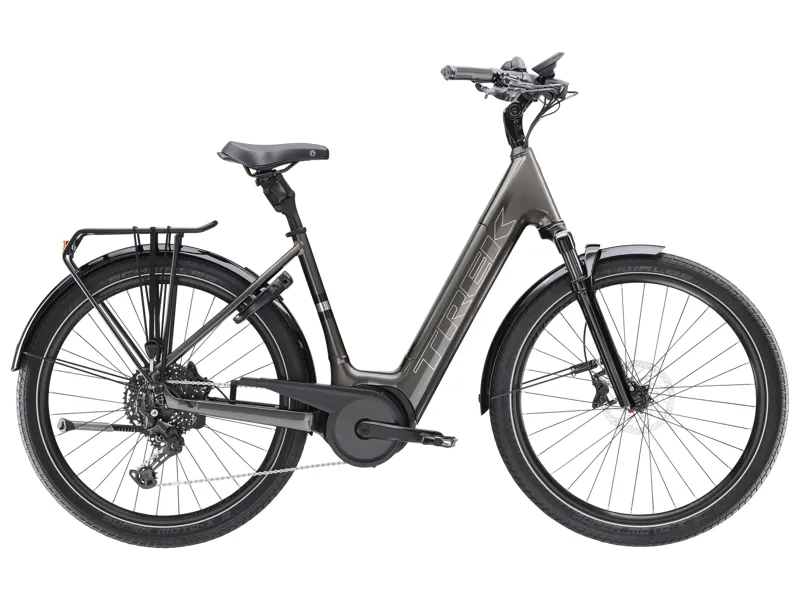 Balfes Bikes Trek Verve+ 5 Lowstep 400Wh Electric Hybrid Bike 2025 in Mercury | Free postage over £30, £10 off first order, price match & 0% finance.
