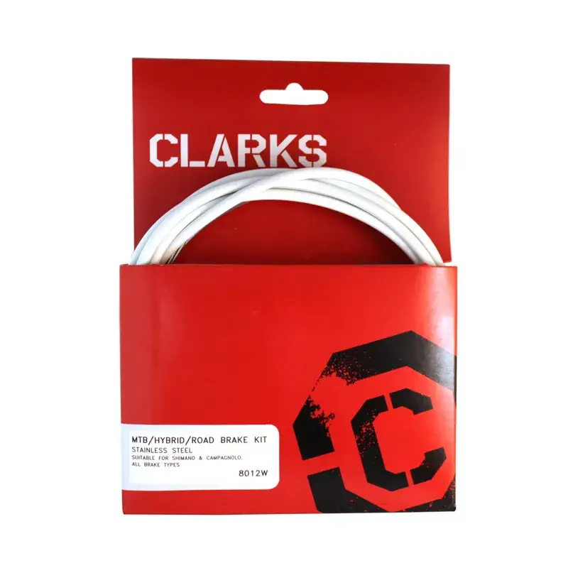 Balfes Bikes Clarks S/S Front/Rear Brake Cable Kit w/Outer Casing in White | Free postage over £30, £10 off first order, price match & 0% finance.
