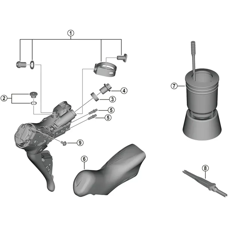 Shimano ST-R8170 Bracket Covers Pair in Black-1