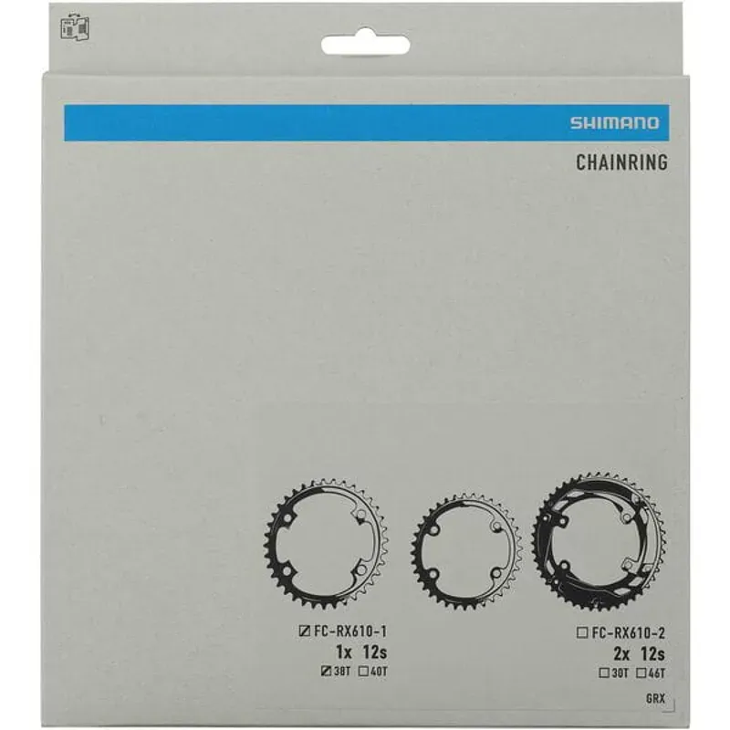Shimano FC-RX610-1 GRX 12 Speed Single 1X Chainring 38T in Black-1