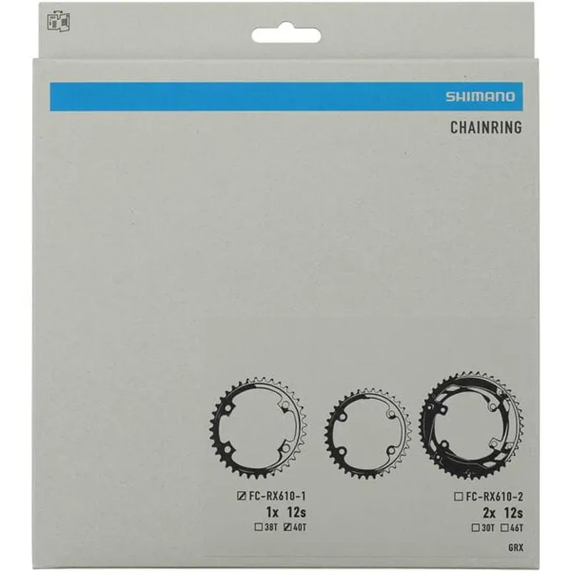 Shimano FC-RX610-1 GRX 12 Speed Single 1X Chainring 40T in Black-1