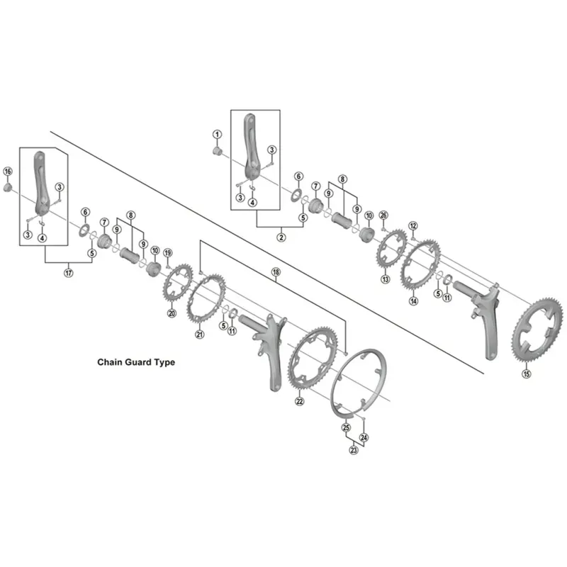 Shimano FC-3503 50T-D Chainring for Chainguard in Black-1