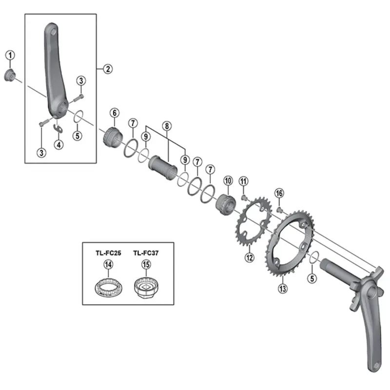 Shimano XT FCM8000 Chainring 24T-BB For 34-24T-1