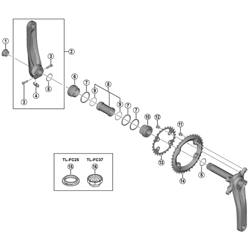 Shimano FC-M7000-2 Chainring 36T-BC for 36-26T-1