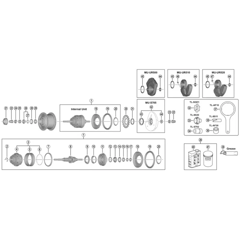 Shimano SG-S7051-8 Internal Assembly 187mm