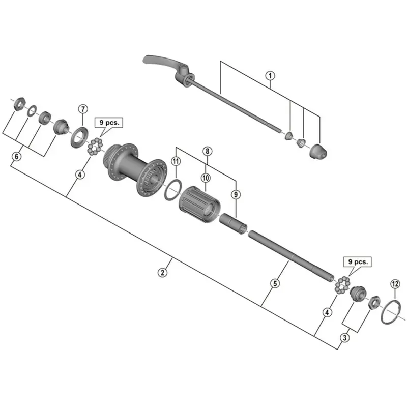 Shimano WH-RS010 RH Lock Nut Unit