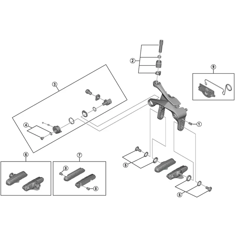 Shimano R55C4 105 Cartridge Type Brake Shoe Set Calliper Brakes-1