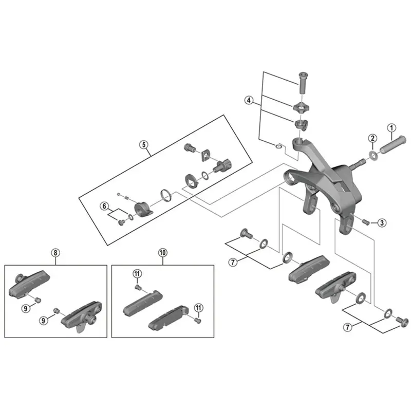Shimano R55C4 Dura Ace Cartridge-Type Brake Shoe Set Pair-1