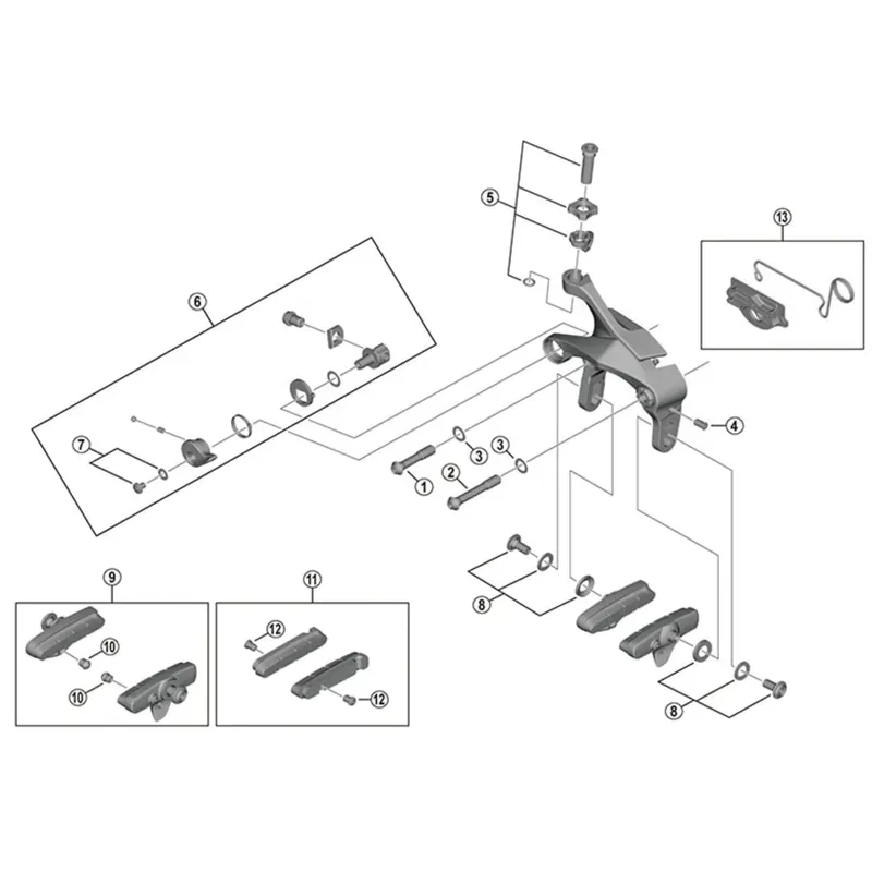 Shimano BR9010 R55C4 Brake Shoes Pair in Black-1