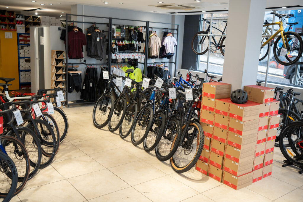 Inside the store at Balfe's Bikes Islington