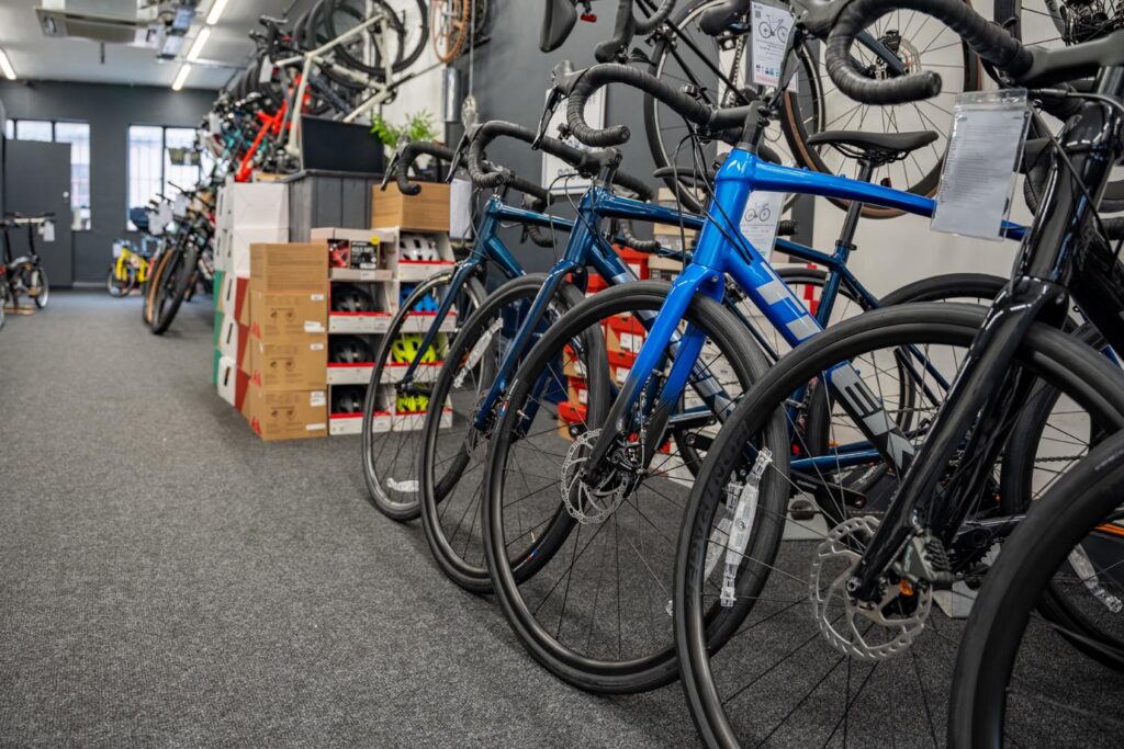 Inside the store at Balfe's Bikes Sutton
